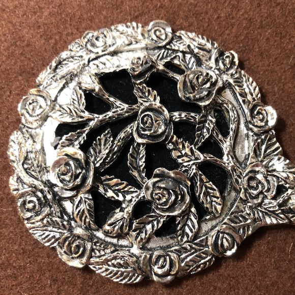 Vintage Handheld Metal Purse Mirror - Picture 5 of 6